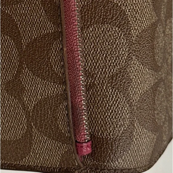 Coach Brown Signature Pattern Continental Wallet - Picture 11 of 11